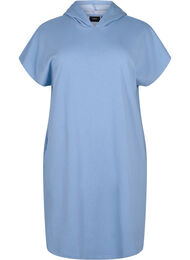 Kortermet kjole med hette, Faded Denim
