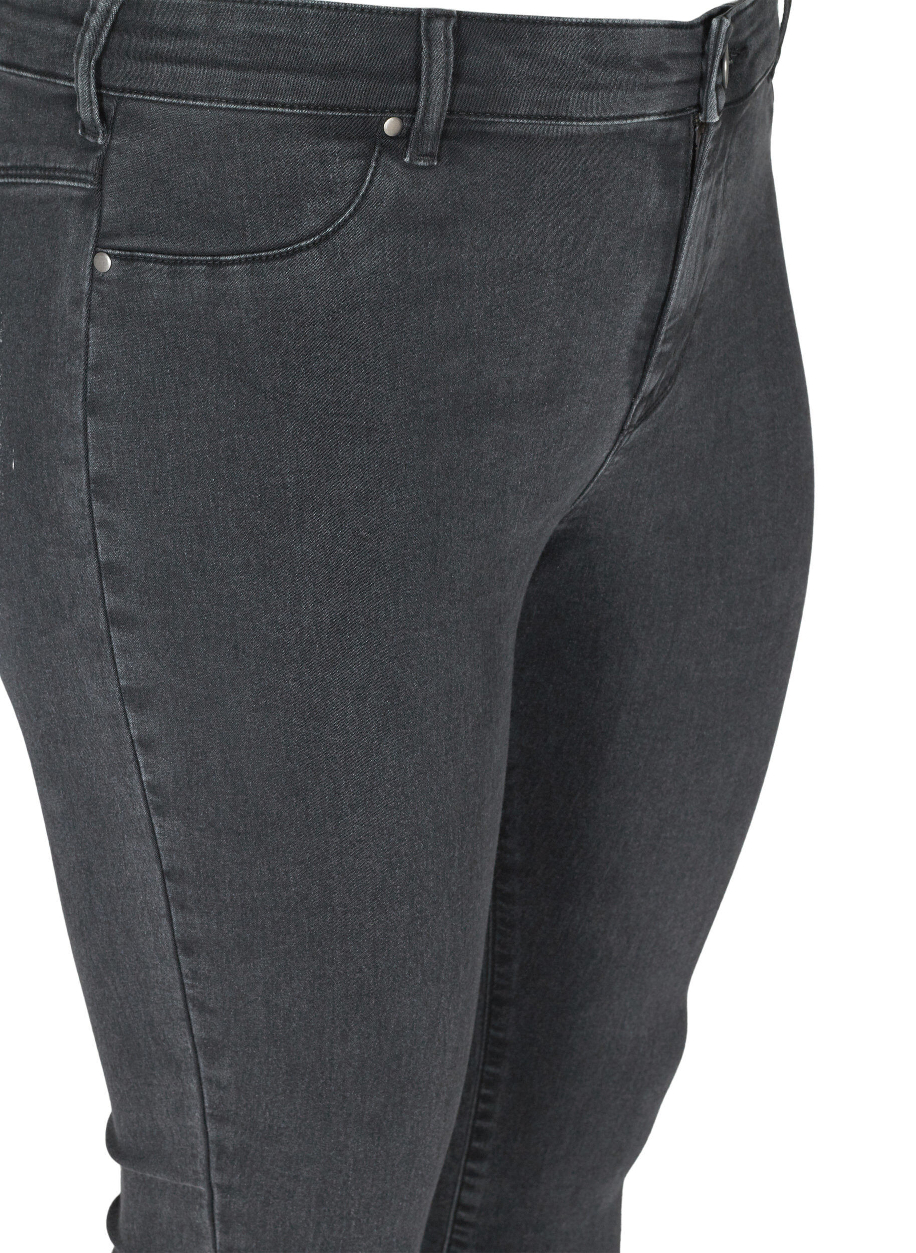Zizzi Jeggings i bomullsblanding, Grey Denim, Packshot image number 3