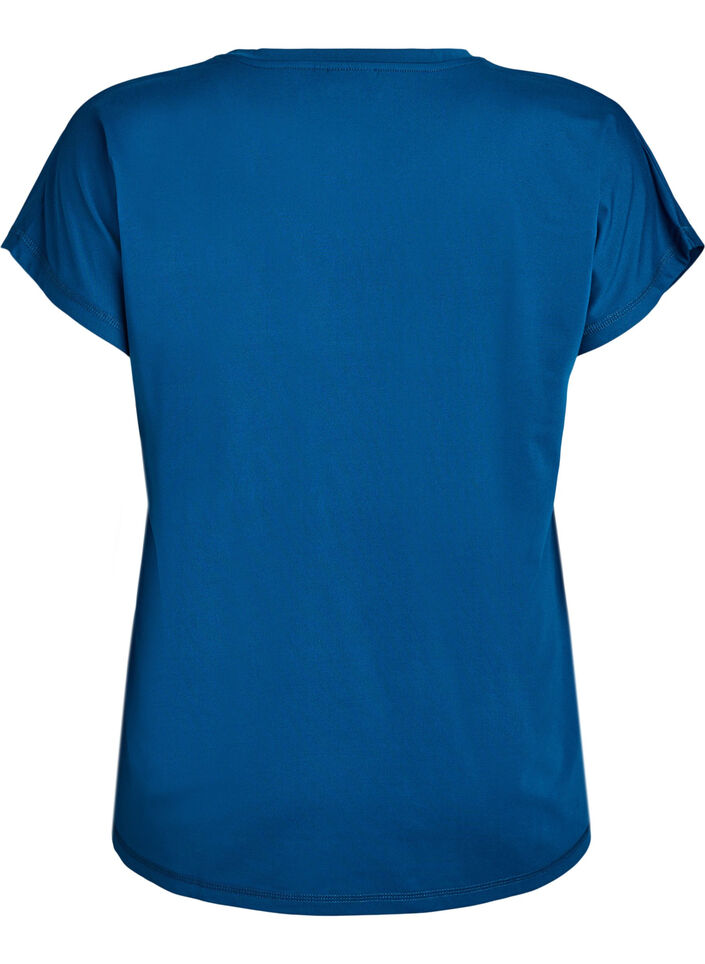 Ensfarget trenings-T-skjorte, Bl&aring;, Packshot image number 1