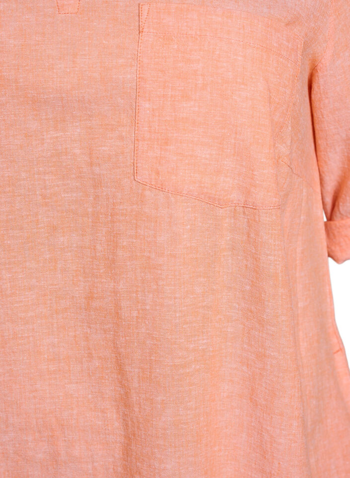Tunika i lin og viskose med A-form, Orange, Packshot image number 2