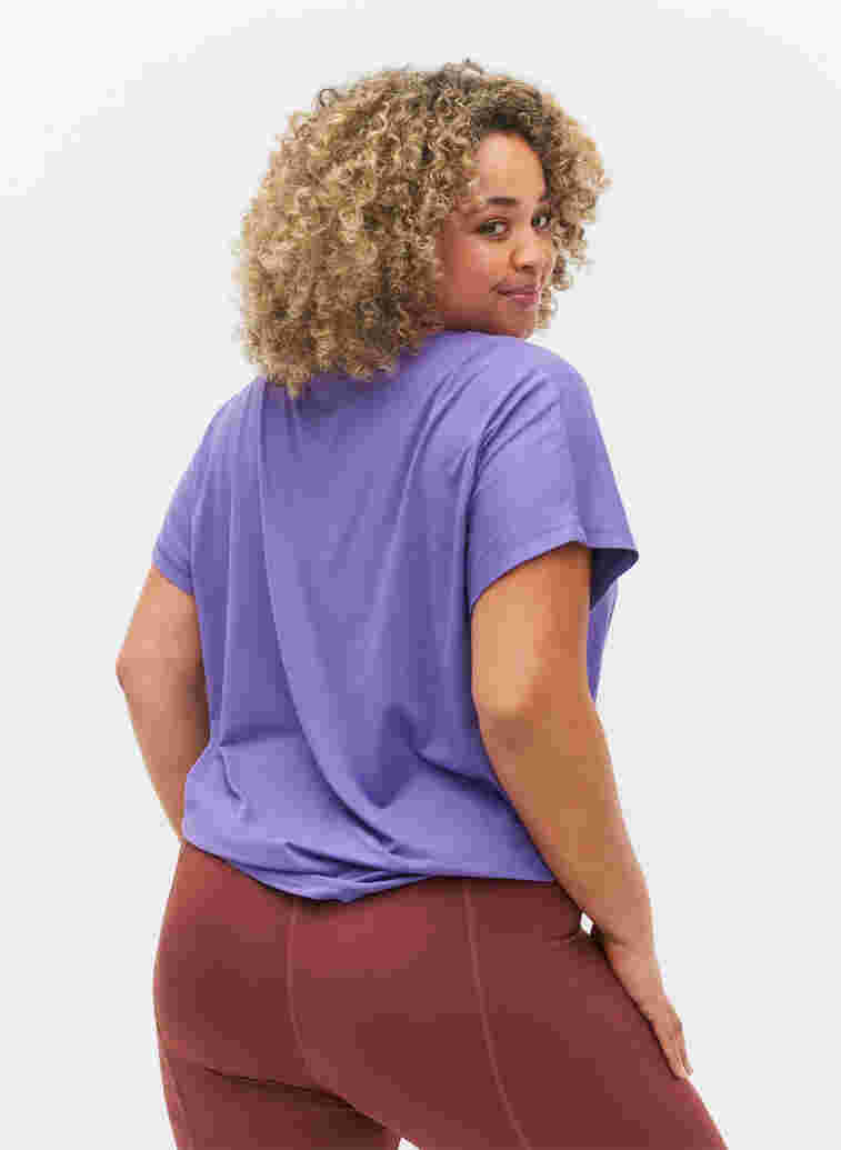Ensfarget t-skjorte til trening, Passion Flower, Model image number 1