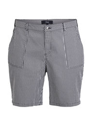 Stripete Bermudashorts med høy midje, Black Small Stripe