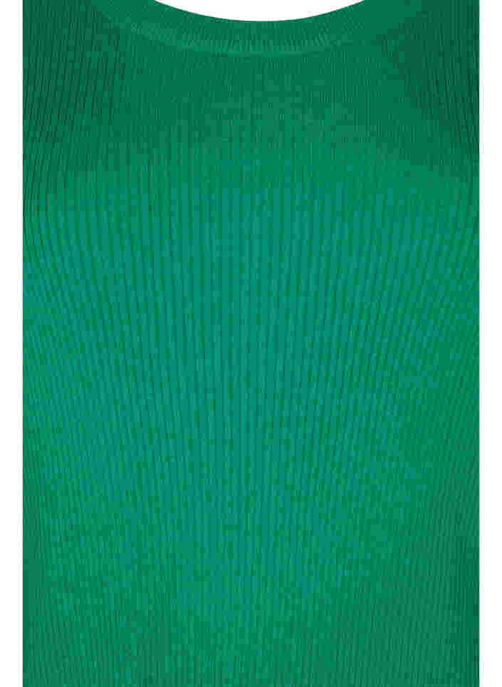 Strikkegenser med ribbet struktur, Jolly Green Mel., Packshot image number 2