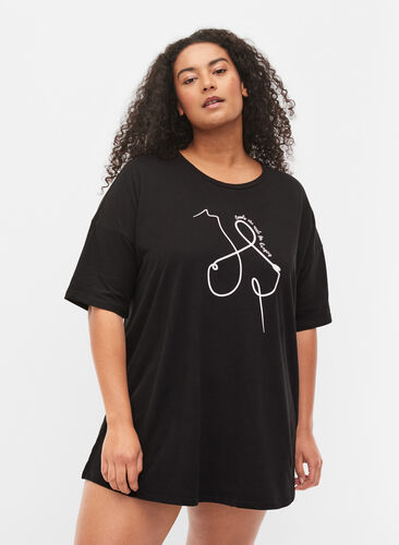 Support the breasts - T-skjorte i bomull, Black, Model image number 0