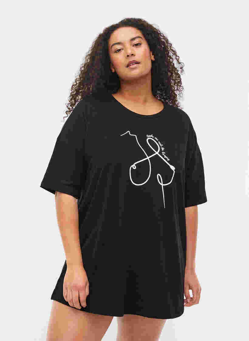 Support the breasts - T-skjorte i bomull, Black, Model image number 0
