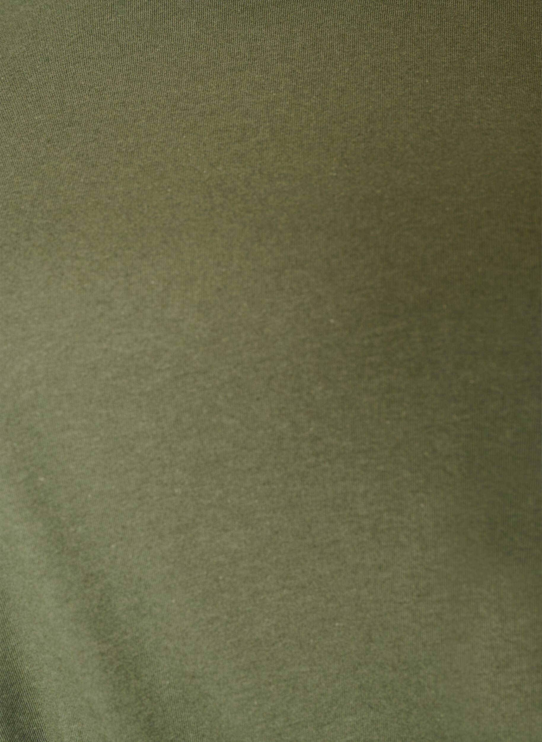 ZizziBomullskjole med broderie anglaise-ermer og knytebelte, Gr&oslash;nn, Packshot image number 2