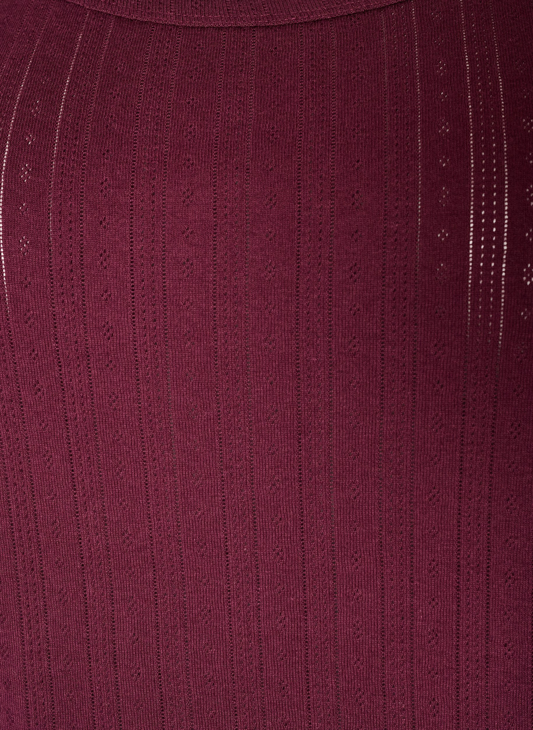 ZizziNattopp i &oslash;kologisk bomull med teksturert m&oslash;nster, M&oslash;rk Bordeaux, Packshot image number 2