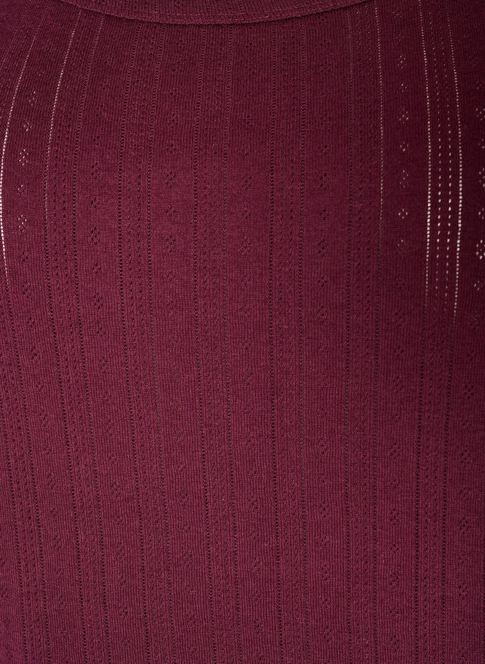 Nattopp i &oslash;kologisk bomull med teksturert m&oslash;nster, M&oslash;rk Bordeaux, Packshot image number 2