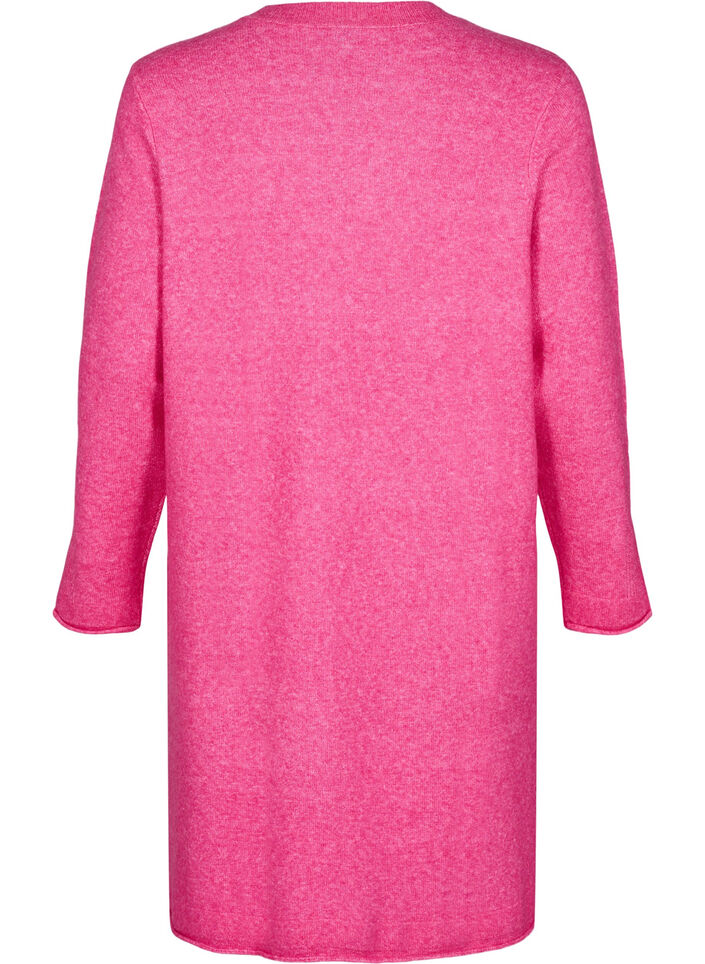 Strikket kjole med splitter, Raspberry Rose Mel., Packshot image number 1