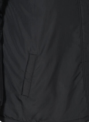 Jakke med fuskepelskrage og justerbar midje, Black, Packshot image number 3