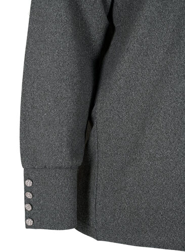 Langermet bluse med bred mansjett og knapper, Dark Grey Melange, Packshot image number 3