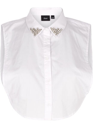 Skjortekrage med pyntestener, Bright White, Packshot image number 0