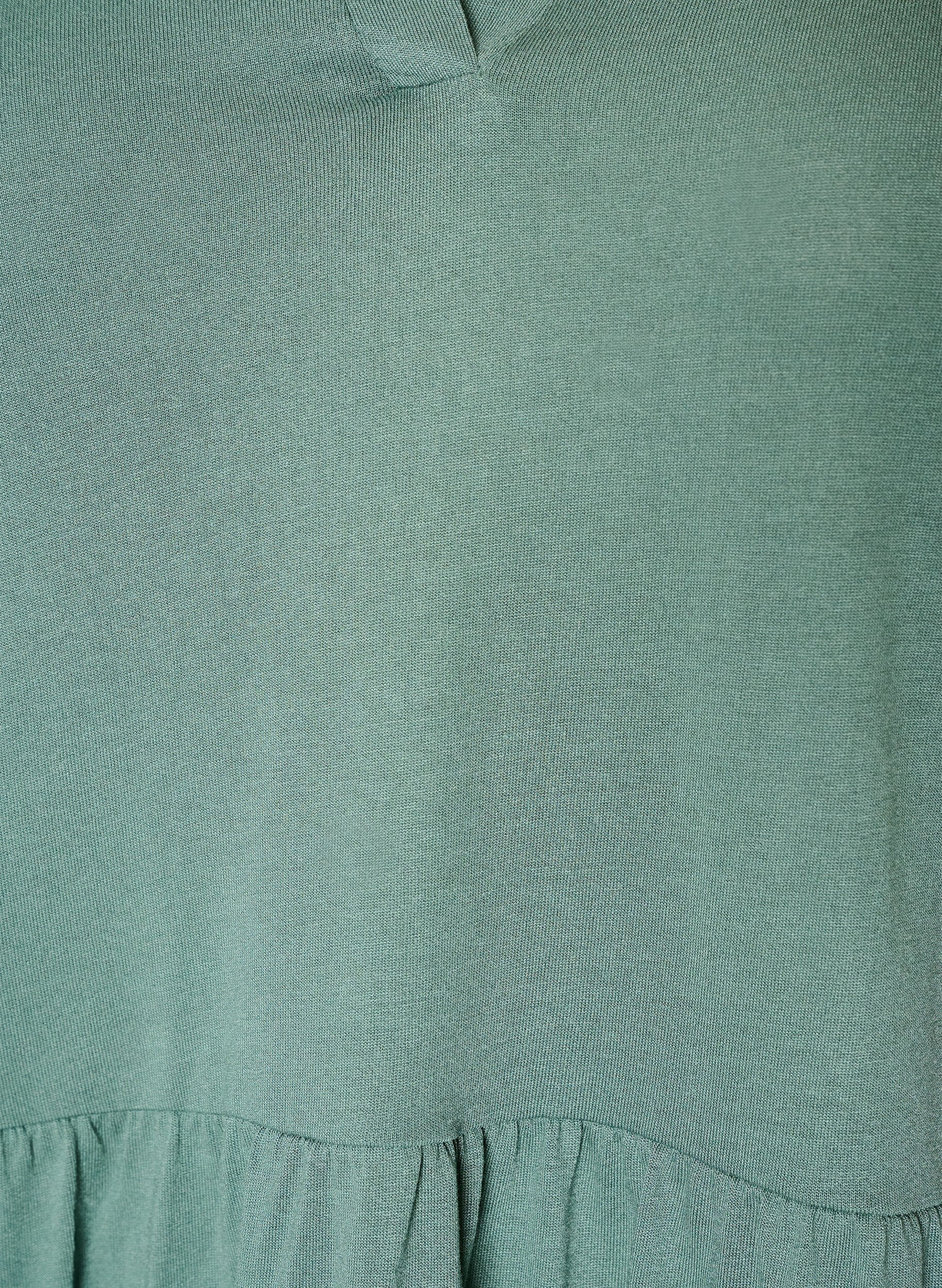ZizziJerseykjole med blondedetaljer og et lagdelt skj&oslash;rt, Gr&oslash;nn, Packshot image number 2