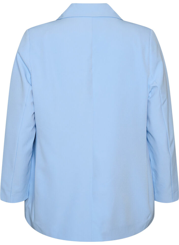 Klassisk blazer med knappelukking, Bl&aring;, Packshot image number 1