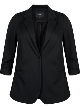 Zizzi Blazer med 3/4-lange ermer, Black, Packshot image number 0
