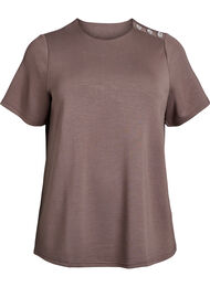 Kortermet bluse med knappestolpe, Morel