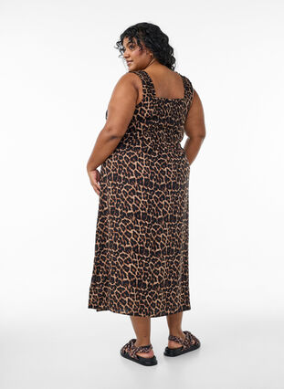 Zizzi FLASH - Sommerkjole med brede stropper, Brun, Model image number 1