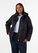 Polstret parkas med avtakbar hette, Svart, Model image number 0