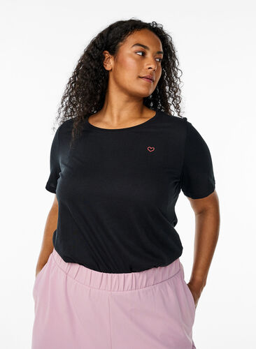 Zizzi FLASH - T-skjorte med motiv, Svart, Model image number 0