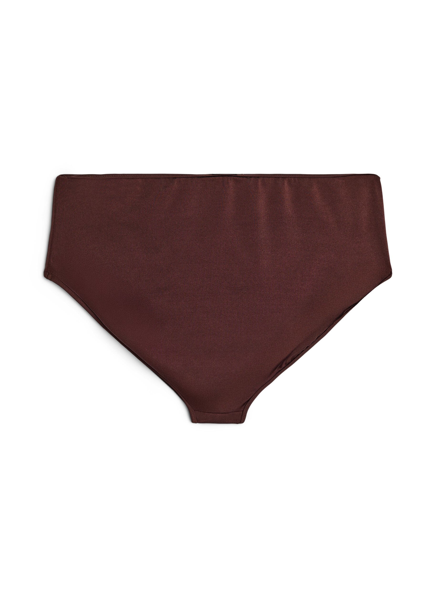 Zizzi Vendbare bikinitruser med regular waist, Brun, Packshot image number 1