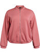Bomber cardigan med glidel&aring;s, Rosa, Packshot image number 0
