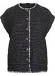 Rutete vest med dekorative knapper, Svart, Packshot image number 0