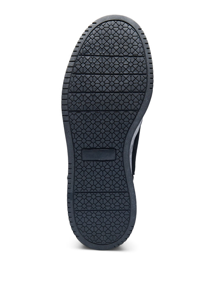 Lave støvler i semsket skinn med bred passform, Black, Packshot image number 5