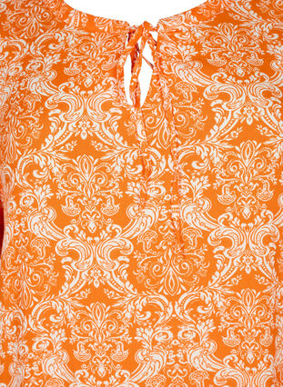 Kortermet viskosekjole med mønster, Exuberance Oriental, Packshot image number 2
