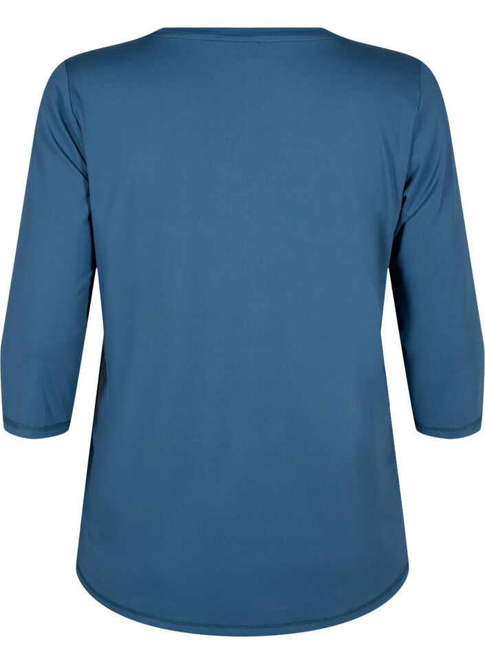 Treningsbluse med 3/4-ermer, Bl&aring;, Packshot image number 1