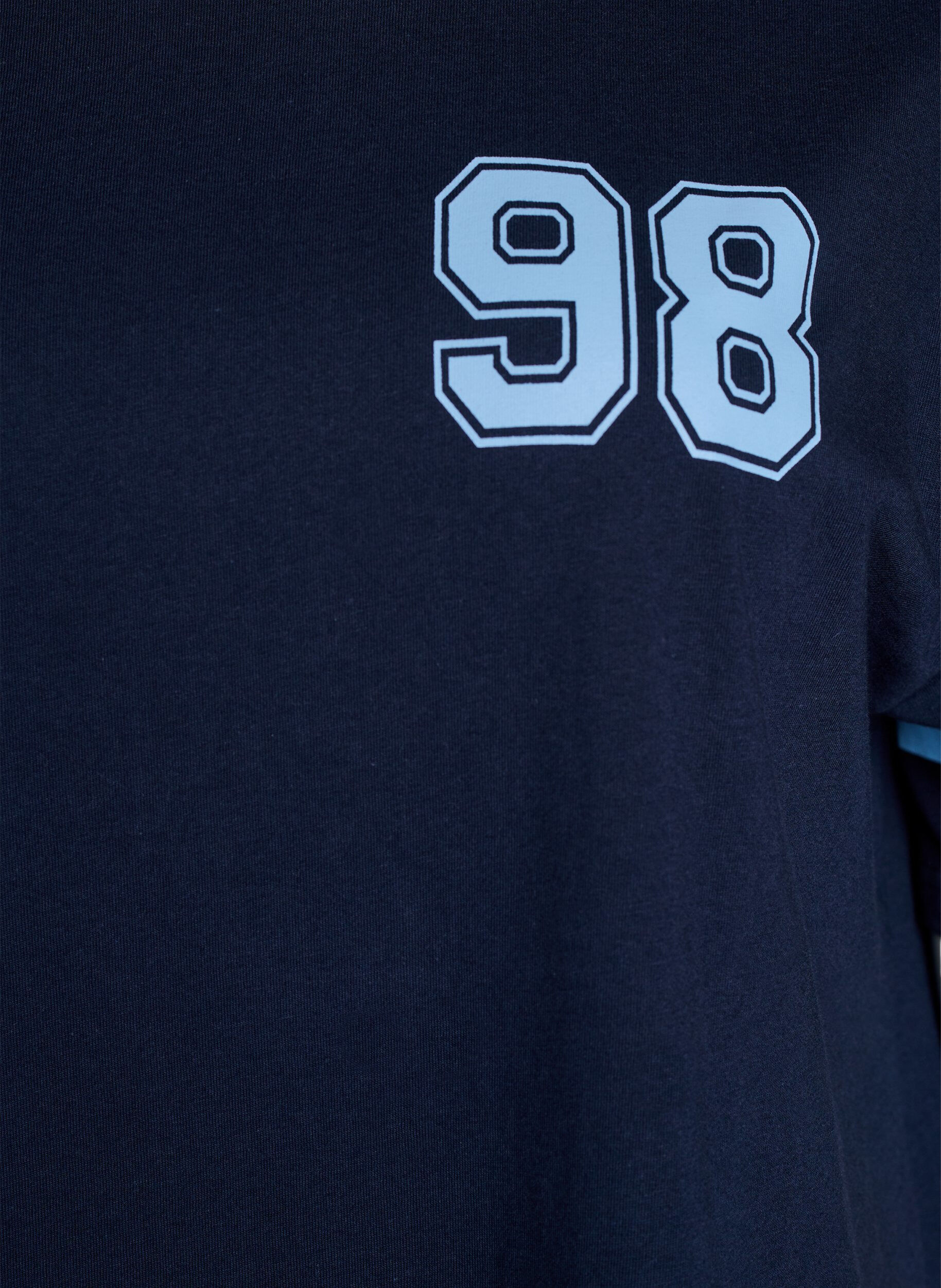 Zizzi Kort T-skjortekjole med sporty detaljer, Bl&aring;, Packshot image number 2