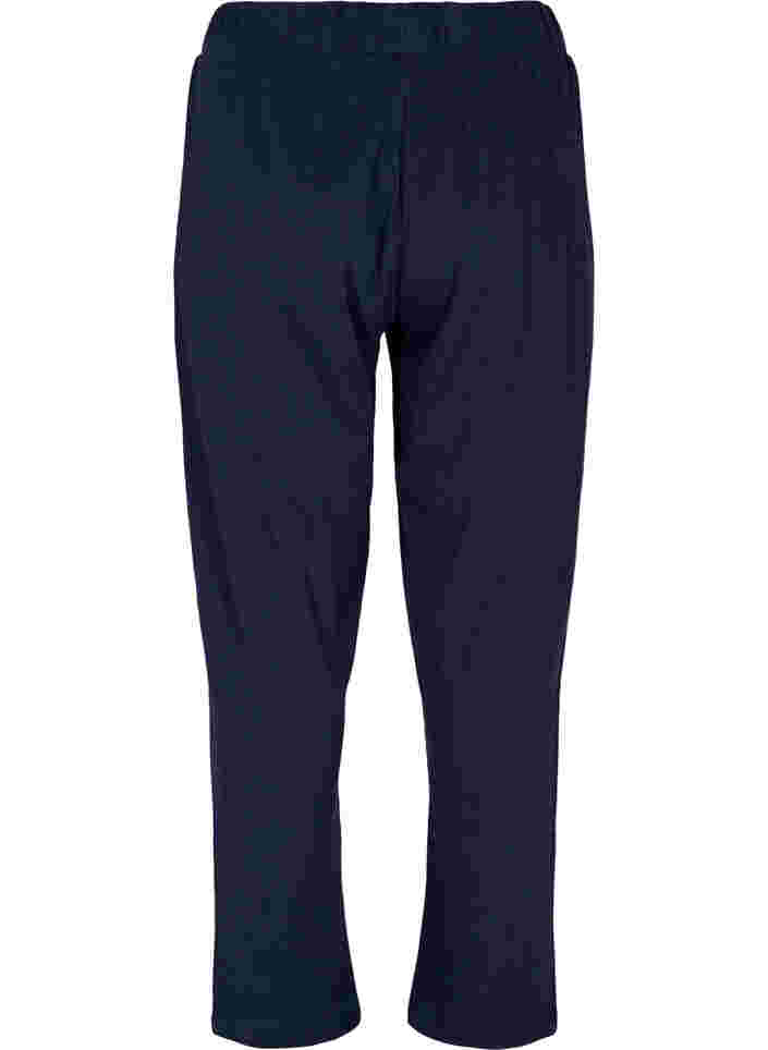 Pysjamasbukser i bomull med mønster, Navy Blazer, Packshot image number 1