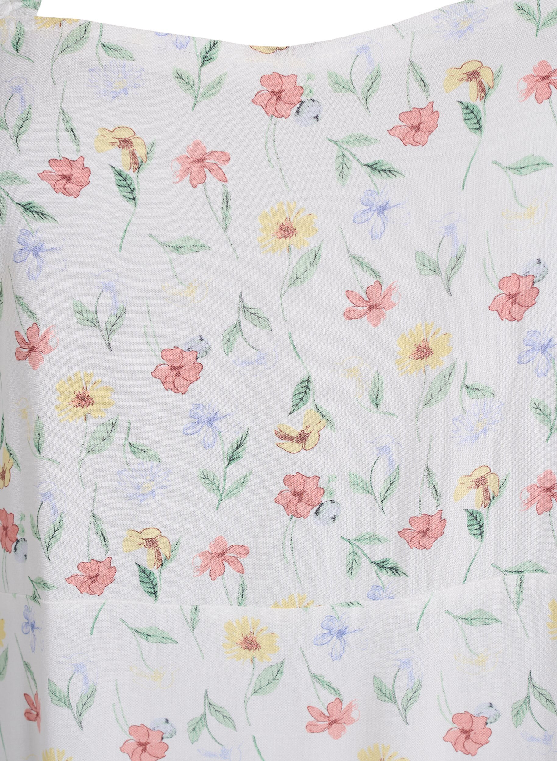 Zizzi Sommerkjole med brede stropper, Hvit, Packshot image number 2