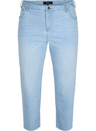 7/8-lengde jeans med rå kanter og høyt liv, Super L.Blue Denim