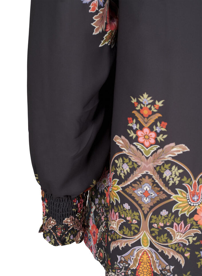 Bluse med paisleymønster, Black Paisley, Packshot image number 3