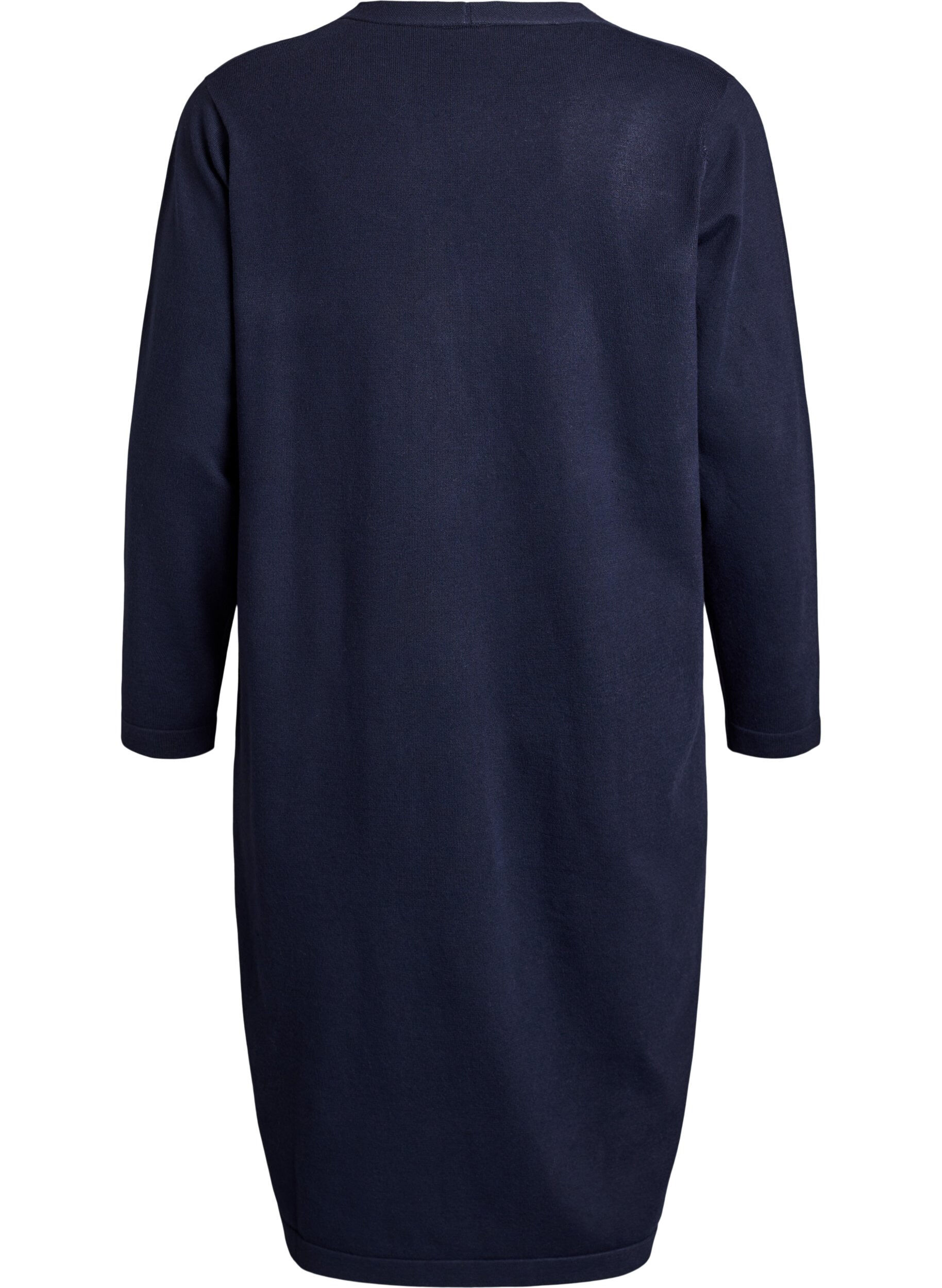 ZizziLang, &aring;pen cardigan med lommer, Bl&aring;, Packshot image number 1
