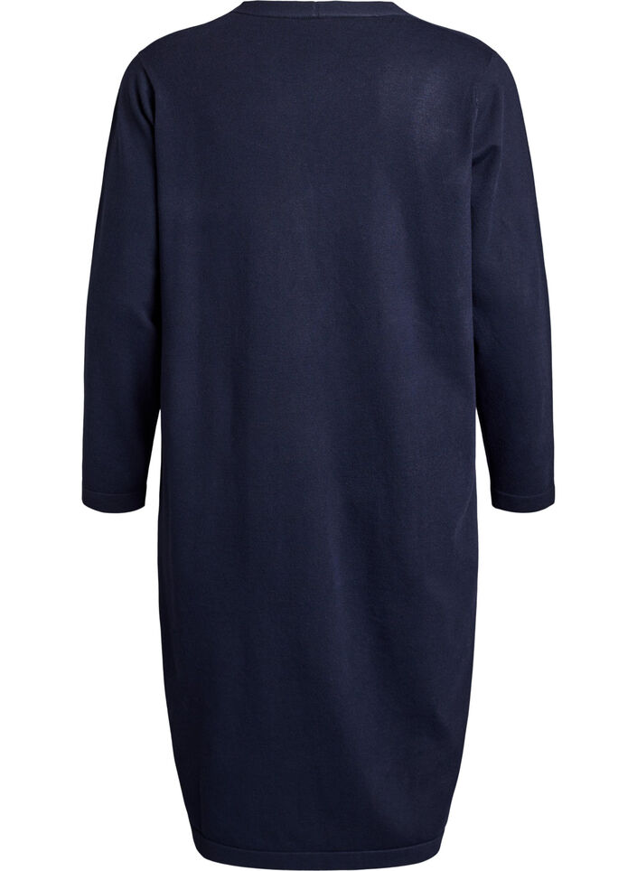 Lang, &aring;pen cardigan med lommer, Bl&aring;, Packshot image number 1