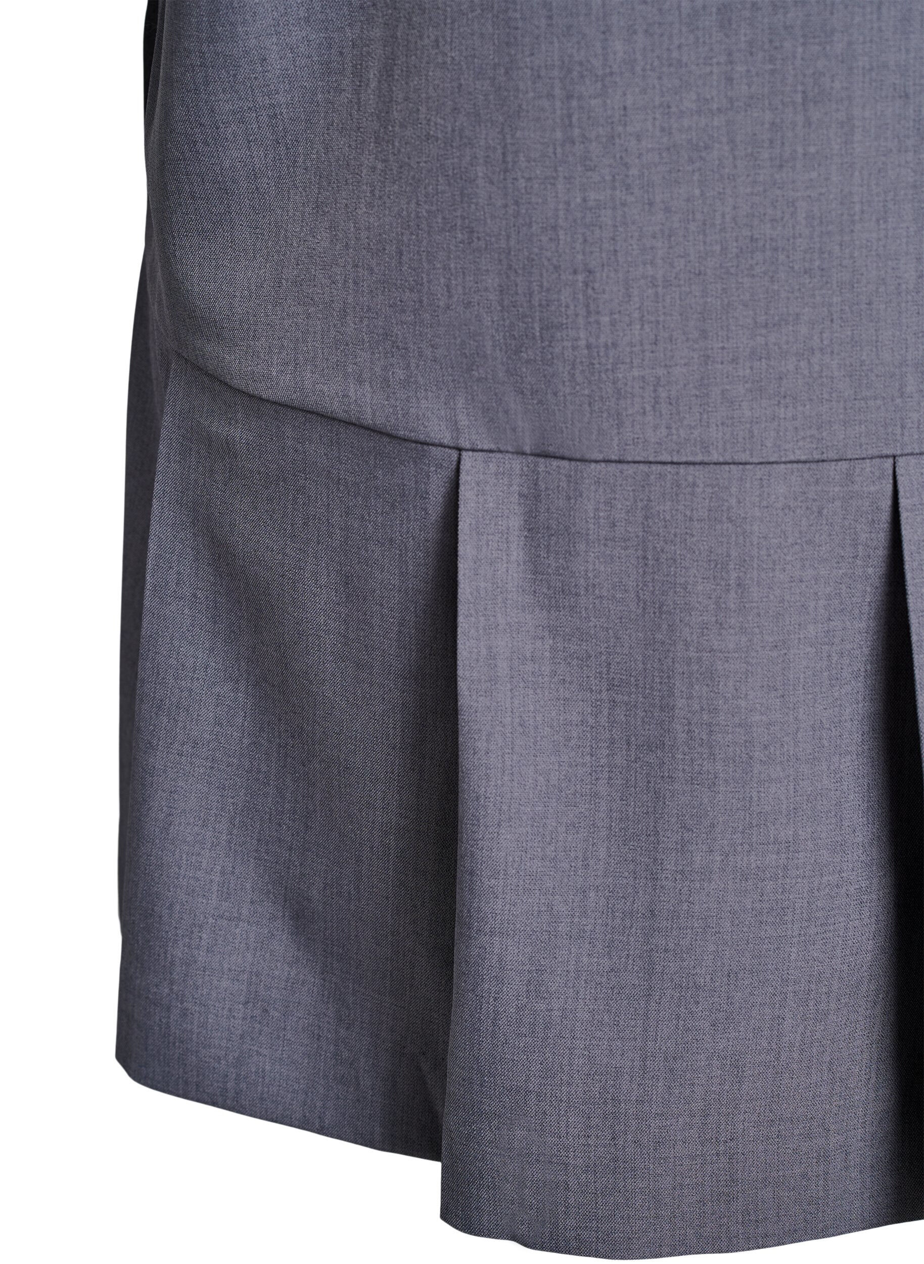 Zizzi Kort A-line kjole med glidel&aring;s og 3/4-ermer, Gr&aring;, Packshot image number 3