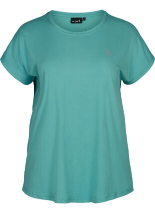 Ensfarget t-skjorte til trening, Porcelain, Packshot image number 0