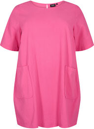 FLASH - kortermet tunika i bomull, Raspberry Rose