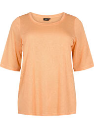 Bluse med 3/4-ermer, Mock Orange