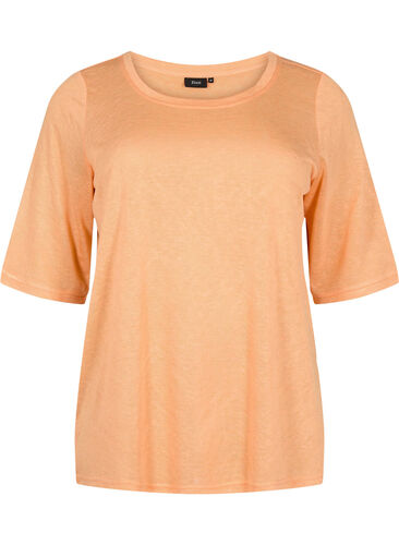 Bluse med 3/4-ermer, Mock Orange, Packshot image number 0