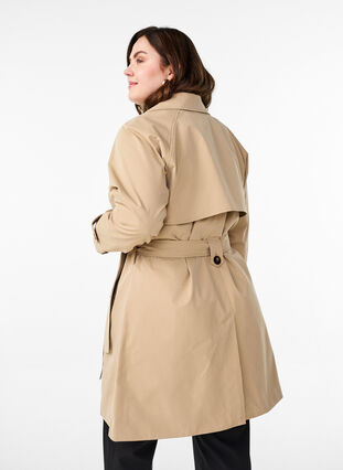 Zizzi Midilang trenchcoat med belte, Incense, Model image number 1