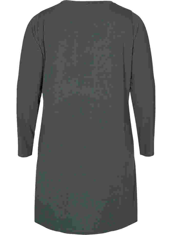 Ensfarget kjole med V-hals og lange ermer, Urban Chic, Packshot image number 1