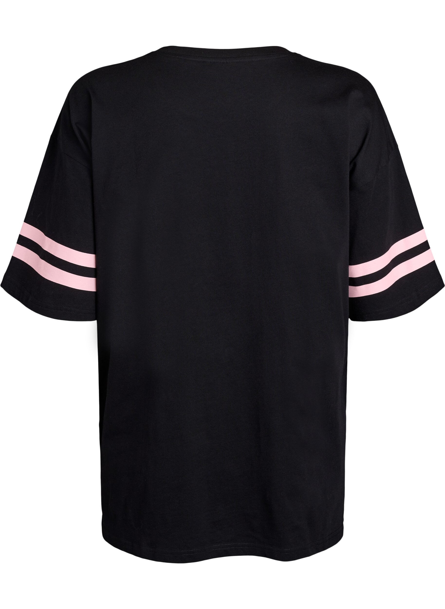 Zizzi Sporty oversized college T-skjorte, Svart, Packshot image number 1