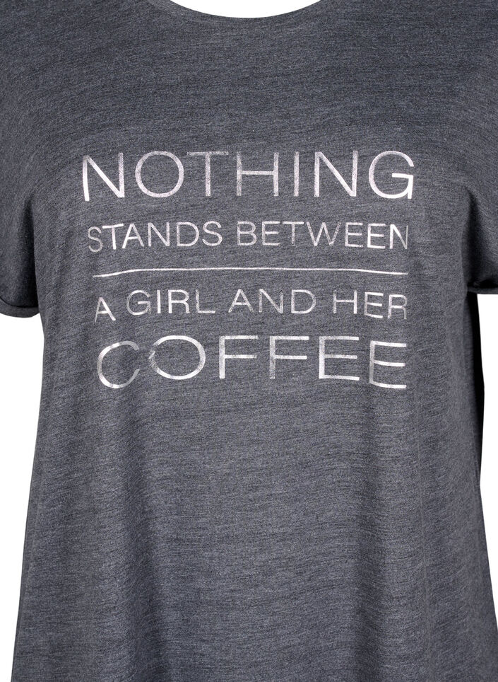 Kortermet nattkjole med teksttrykk, , Packshot image number 2