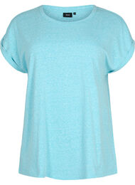 Melert T-skjorte med korte ermer, Blue Atoll Mél