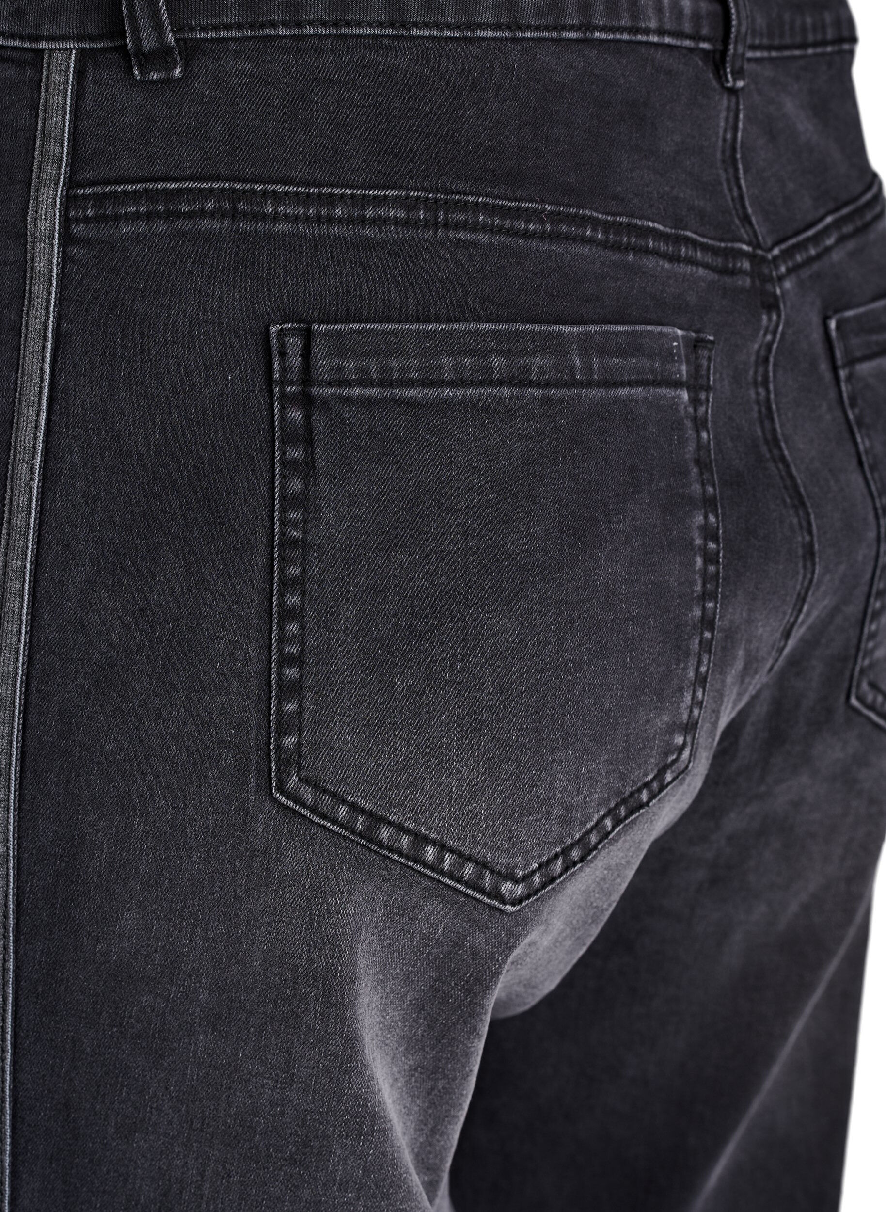 ZizziWide fit jeans med vertikale denimdetaljer, Gr&aring;, Packshot image number 3