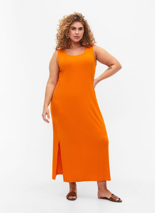 Ribbet kjole uten ermer av viskose, Exuberance, Model