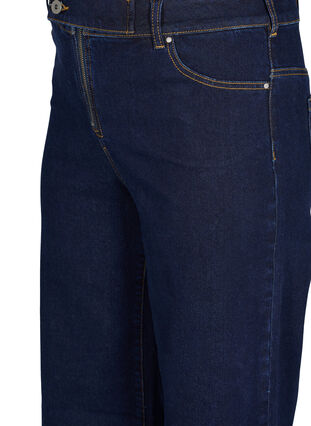 Cropped jeans med vidde, Unwashed, Packshot image number 2