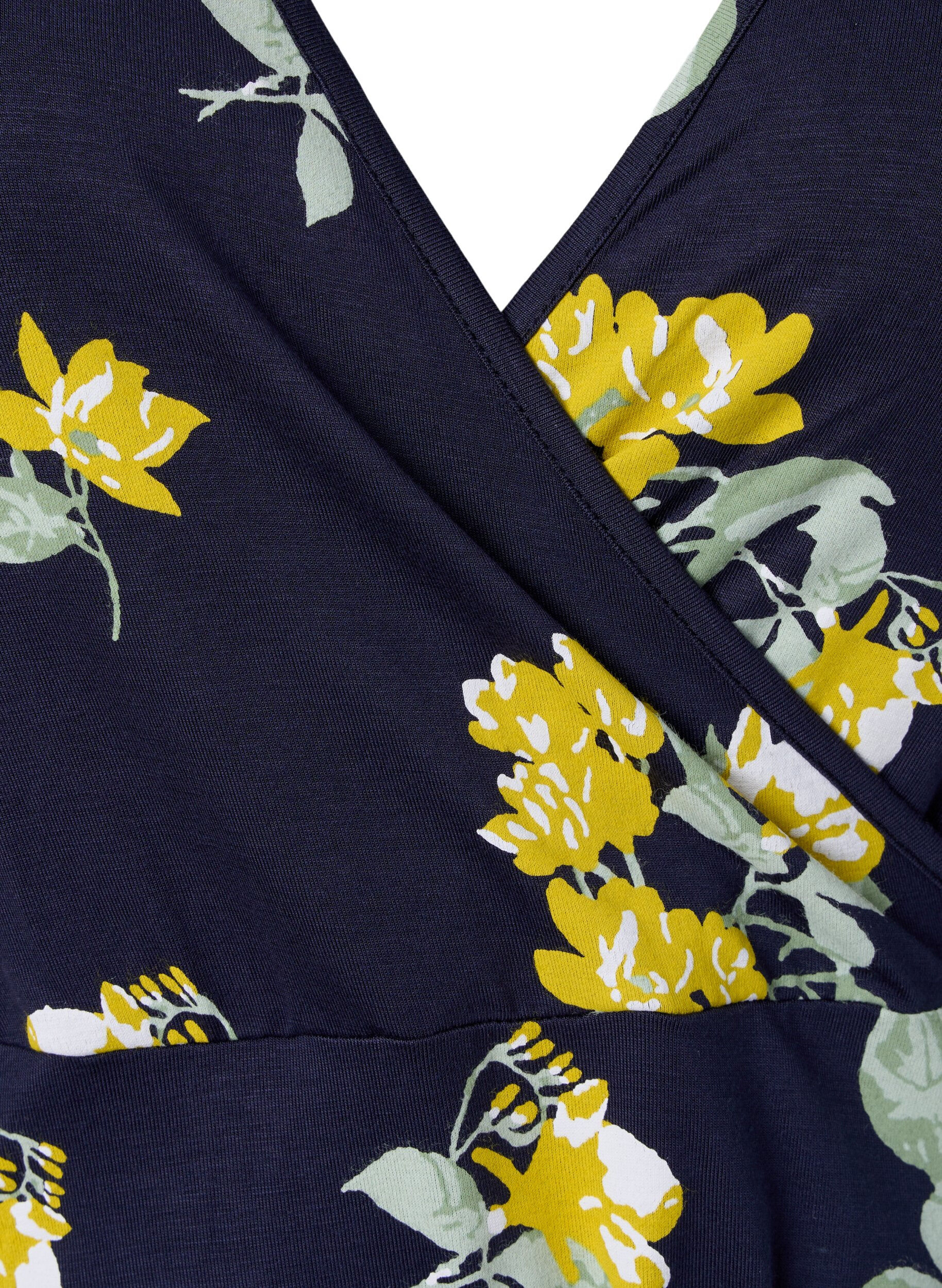 ZizziOmslagskjole i viskoe med korte ermer, Night Sky AOP Flower, Packshot image number 2